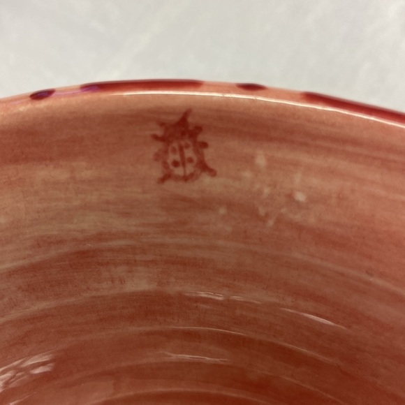 Glazed Ladybug Bowl Hand-painted Preowned - Picture 10 of 11